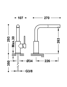 Grifo de cocina extraíble MAX TRES 2