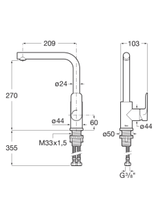 Grifo cocina negro Roca Cala 2