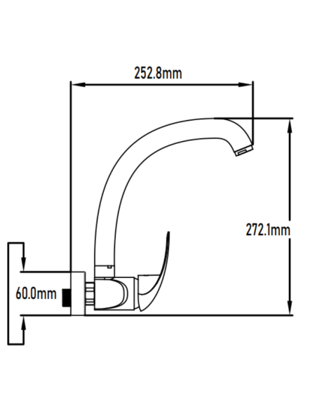 Medidas grifo cocina pared Forma