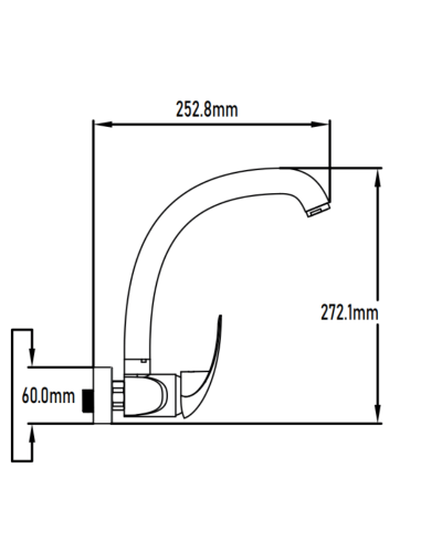 Medidas grifo cocina pared distancia ejes 15 cm GF104