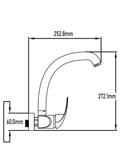 Medidas grifo cocina pared distancia ejes 15 cm GF104
