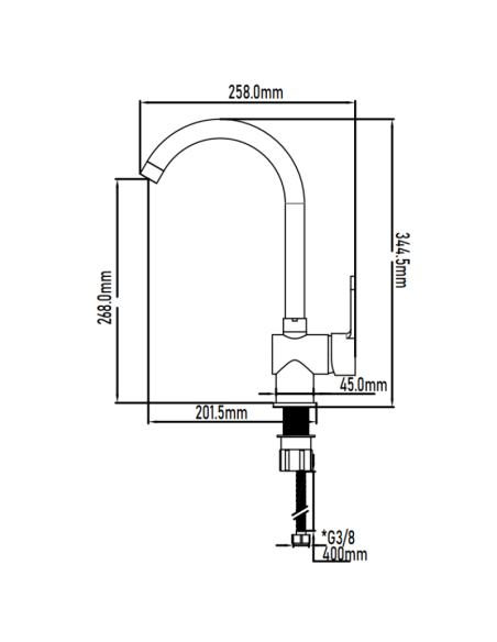 Medidas grifo cocina Misuri