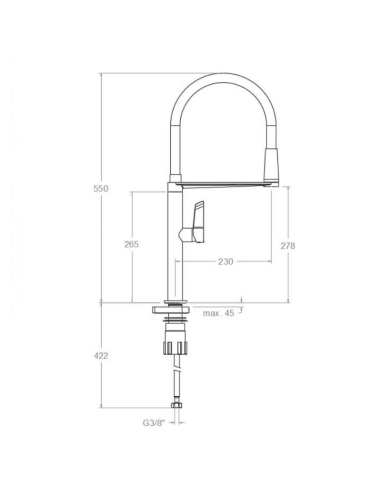 Medidas monomando de cocina extraíble Kitchen RAMON SOLER