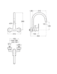 Grifo cocina pared Roca Victoria Plus 2