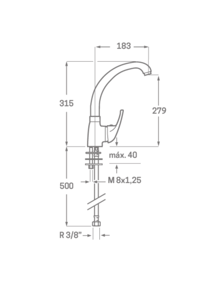 Medidas grifo cocina barato Alcala