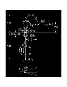 Grifo cocina extraíble Grohe Bauedge 2