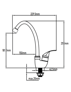 Grifo cocina 1 agua UG 2