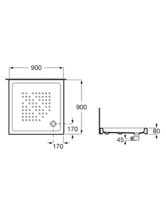 Plato ducha Italia Square ROCA 2