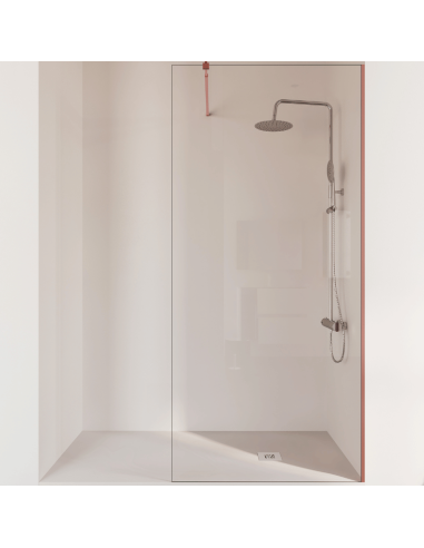 Mampara ducha fija oro rosa 8 mm Rimini