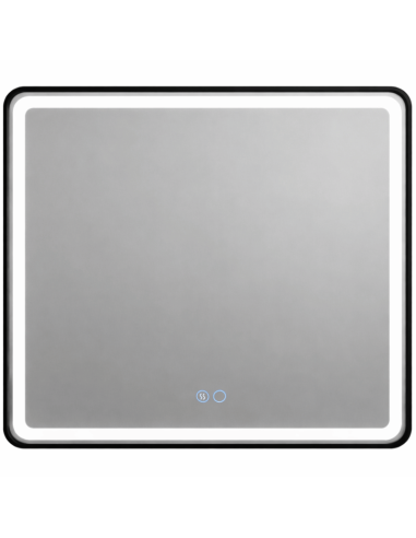 Espejo baño con luz y antivaho marco negro ML-02