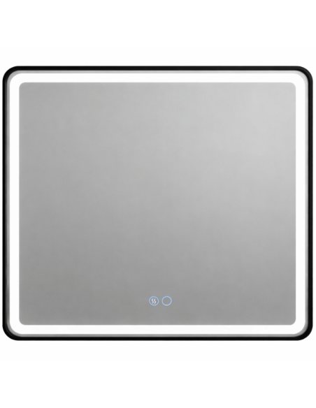 Espejo baño con luz y antivaho marco negro ML-02