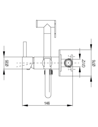 Medidas ducha higiénica WC Taus AQUAGRIF