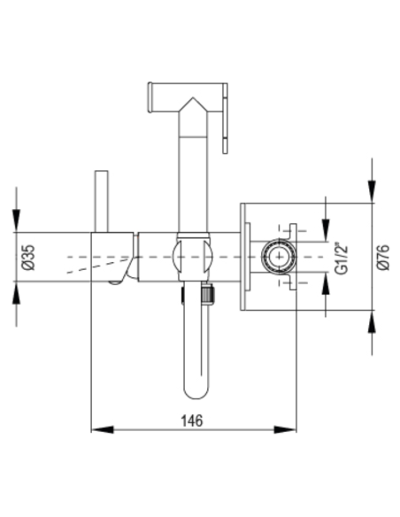 Medidas ducha higiénica WC Taus AQUAGRIF