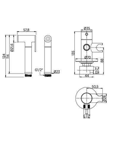Ducha higiénica WC Benicassim IDROSPANIA | Pereda
