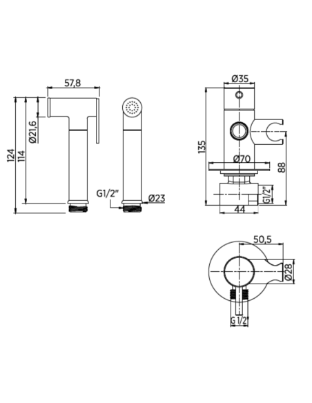 Ducha higiénica WC Benicassim IDROSPANIA | Pereda