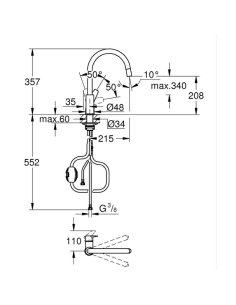 Grifo cocina extraíble Grohe Bauedge 2