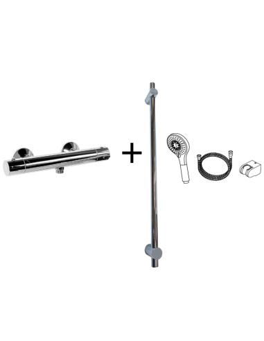 Grifo termostático ducha con barra y alcachofa GO! CLEVER