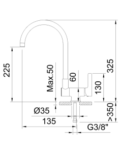 Grifo cocina abatible Round Cold Open CLEVER 2