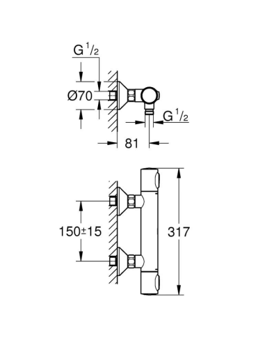 Grifo ducha termostatico negro Grohtherm 500 GROHE | Pereda