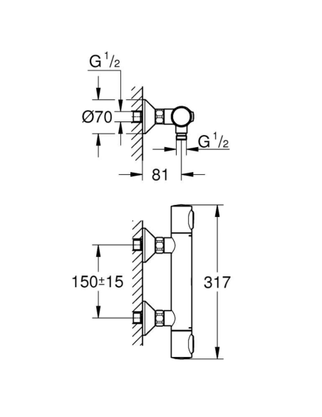 Grifo ducha termostatico negro Grohtherm 500 GROHE | Pereda