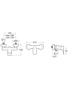 Grifo de Ducha exterior de la serie CALA de Roca Sanitario en cromo. Pereda. 2