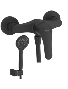 Grifo monomando de ducha con acabado negro mate de BASE TRES PLUS