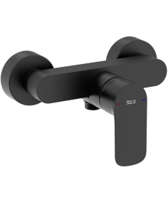 Mezclador monomando exterior para ducha en acabado negro mate.