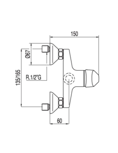 Grifo de ducha monomando Tres Pol  con equipo de ducha · Pereda 2