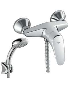 Grifo de ducha monomando Tres Pol  con equipo de ducha · Pereda