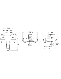 Grifo de ducha monomando Atlas | cromado · Pereda 2