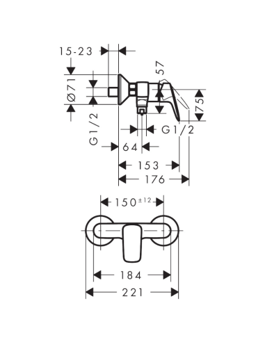 Grifo ducha monomando Logis HANSGROHE | Pereda