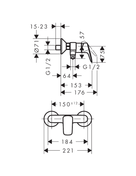 Grifo ducha monomando Logis HANSGROHE | Pereda