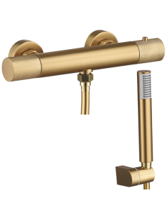 Grifo termostático ducha oro cepillado Line IMEX | Pereda