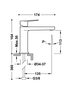 Grifo lavabo Project TRES 2