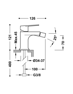 Grifo bidé Project TRES 2