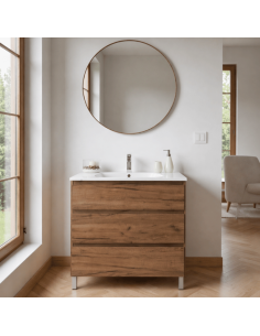 Mueble baño madera roble tabaco Nepal