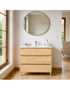 Mueble baño madera nebraska natural Nepal