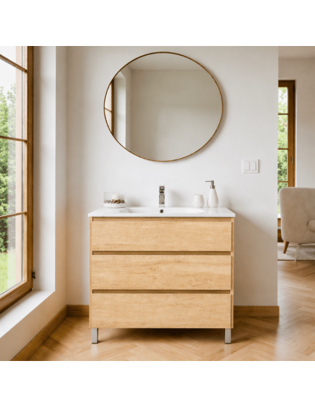 Mueble baño madera nebraska natural Nepal