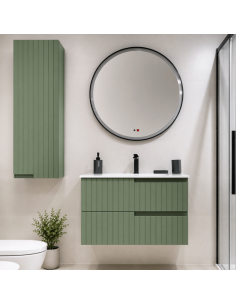 Mueble baño suspendido verde Clair