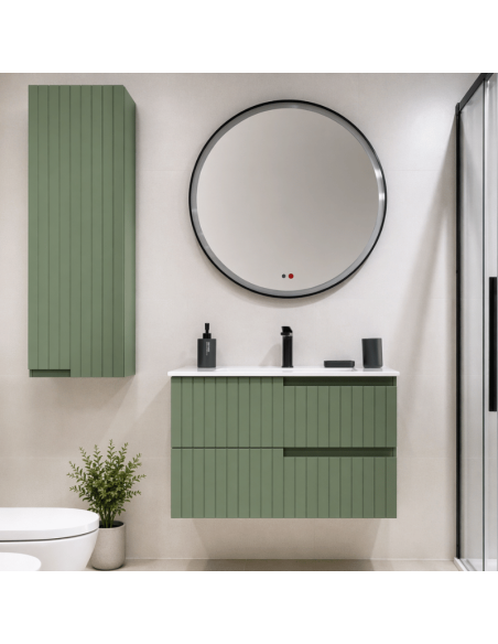 Mueble baño suspendido verde Clair