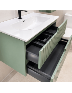 Mueble baño suspendido verde Clair 2