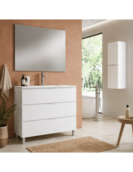 Mueble baño con patas blanco Karma