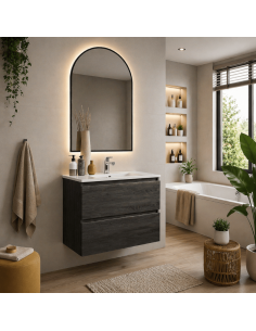 Mueble baño suspendido madera Ebony Inglet