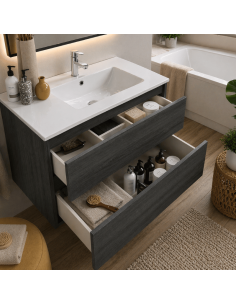 Mueble baño suspendido madera Ebony Inglet 2