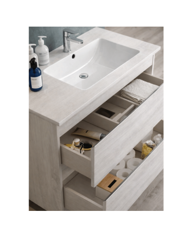 Mueble baño madera hibernian Inglet (Abierto)