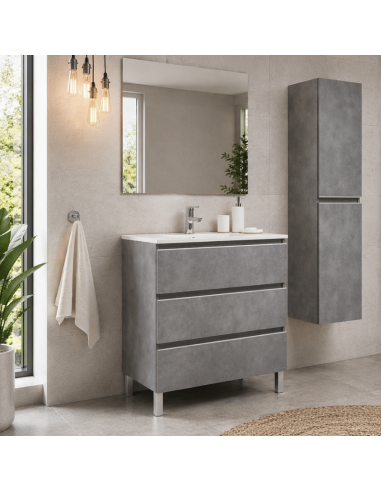 Mueble baño gris cemento Inglet
