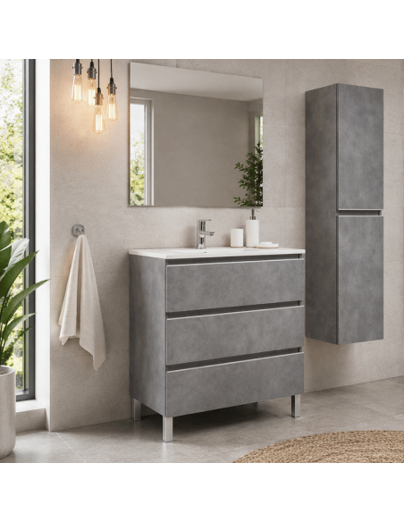 Mueble baño gris cemento Inglet