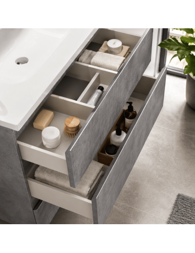 Mueble baño gris cemento Inglet (Interior)