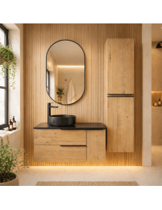Mueble baño suspendido madera Black Capri