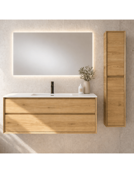 Mueble baño madera 120 cm suspendido Marco